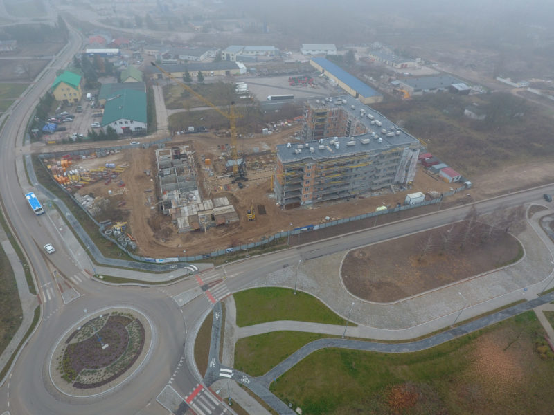 Bora Komorowskiego 14 i 16 w Ełku z lotu ptaka